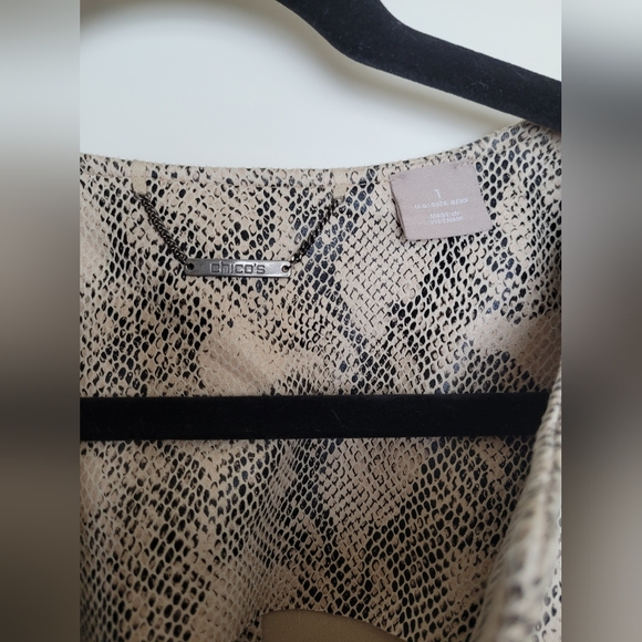 Chico's Faux Suede Snake Print Topper Jacket - Picture 7 of 8